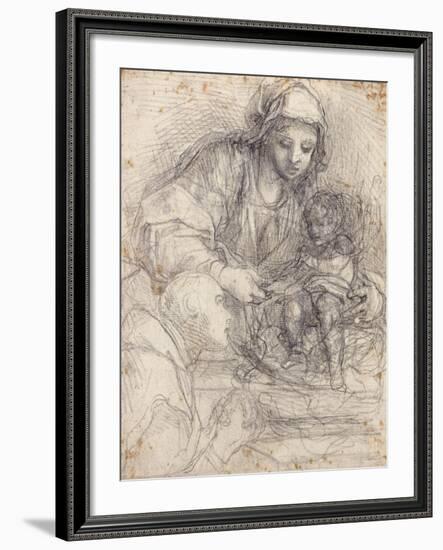 The Madonna and Child with a Carthusian Monk-Alessandro Tiarini-Framed Giclee Print