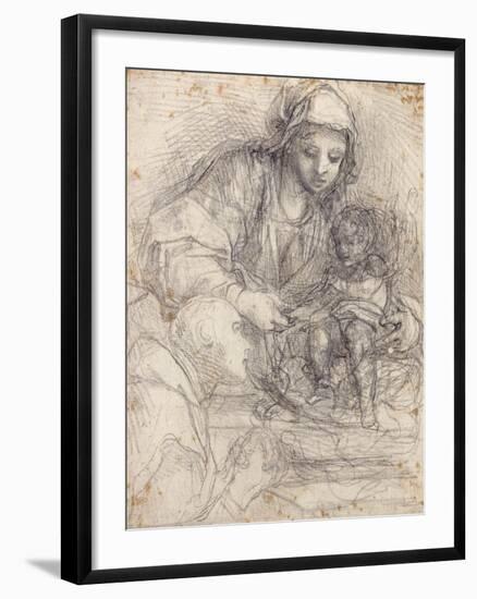 The Madonna and Child with a Carthusian Monk-Alessandro Tiarini-Framed Giclee Print