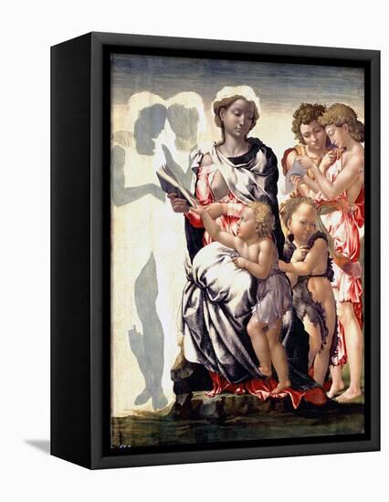 The Madonna and Child with Saint John and Angels-Michelangelo Buonarroti-Framed Premier Image Canvas
