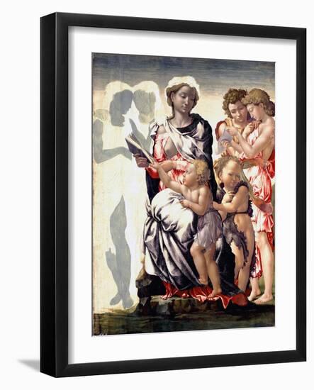 The Madonna and Child with Saint John and Angels-Michelangelo Buonarroti-Framed Photographic Print