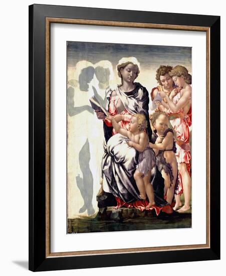 The Madonna and Child with Saint John and Angels-Michelangelo Buonarroti-Framed Photographic Print