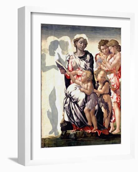 The Madonna and Child with Saint John and Angels-Michelangelo Buonarroti-Framed Photographic Print