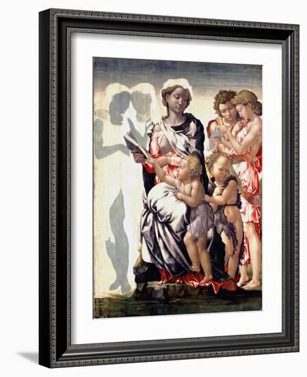 The Madonna and Child with Saint John and Angels-Michelangelo Buonarroti-Framed Photographic Print