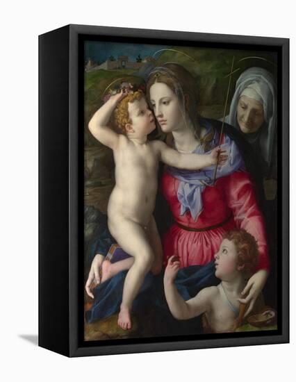 The Madonna and Child with Saint John the Baptist and Saint Elizabeth, C.1540-Agnolo Bronzino-Framed Premier Image Canvas