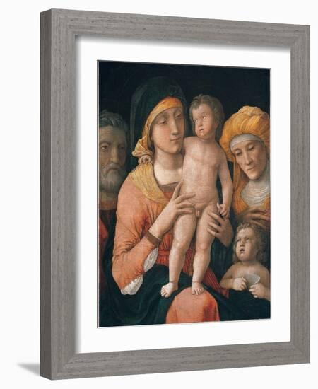 The Madonna and Child with Saints Joseph, Elizabeth, and John the Baptist-Andrea Mantegna-Framed Giclee Print