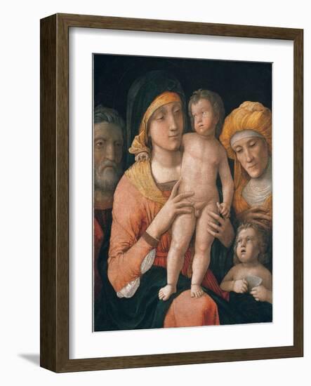 The Madonna and Child with Saints Joseph, Elizabeth, and John the Baptist-Andrea Mantegna-Framed Giclee Print