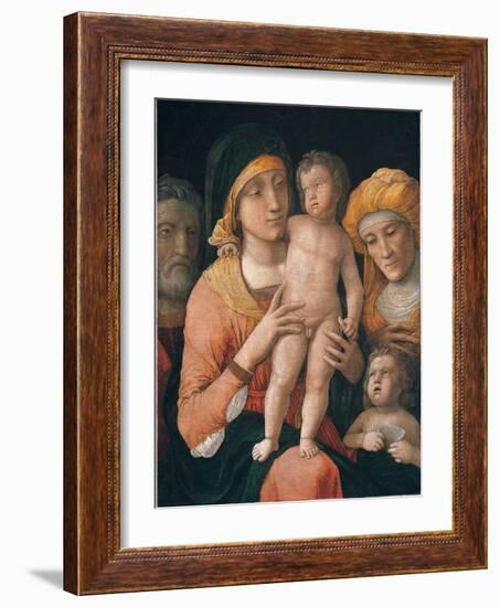 The Madonna and Child with Saints Joseph, Elizabeth, and John the Baptist-Andrea Mantegna-Framed Giclee Print