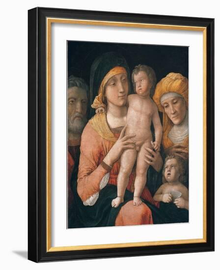 The Madonna and Child with Saints Joseph, Elizabeth, and John the Baptist-Andrea Mantegna-Framed Giclee Print