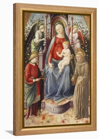 The Madonna and Child with Saints Julian and Francis-Francesco Di Stefano Pesellino-Framed Premier Image Canvas