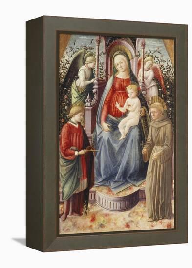 The Madonna and Child with Saints Julian and Francis-Francesco Di Stefano Pesellino-Framed Premier Image Canvas