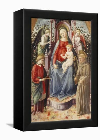 The Madonna and Child with Saints Julian and Francis-Francesco Di Stefano Pesellino-Framed Premier Image Canvas