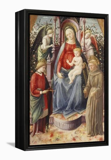 The Madonna and Child with Saints Julian and Francis-Francesco Di Stefano Pesellino-Framed Premier Image Canvas