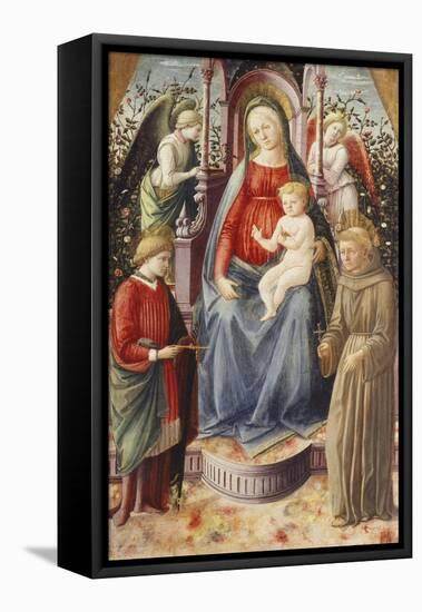 The Madonna and Child with Saints Julian and Francis-Francesco Di Stefano Pesellino-Framed Premier Image Canvas