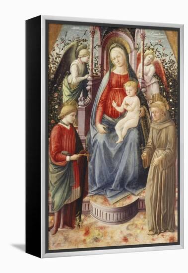 The Madonna and Child with Saints Julian and Francis-Francesco Di Stefano Pesellino-Framed Premier Image Canvas