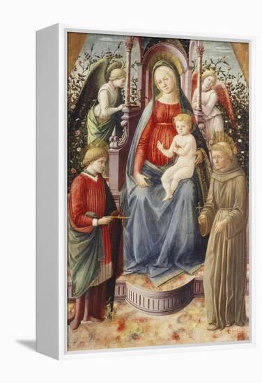 The Madonna and Child with Saints Julian and Francis-Francesco Di Stefano Pesellino-Framed Premier Image Canvas