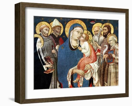 The Madonna and Child with Saints, Mid 15th Century-Sano di Pietro-Framed Giclee Print