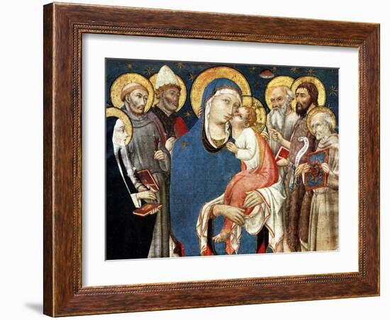 The Madonna and Child with Saints, Mid 15th Century-Sano di Pietro-Framed Giclee Print