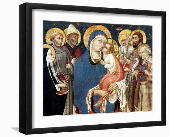 The Madonna and Child with Saints, Mid 15th Century-Sano di Pietro-Framed Giclee Print