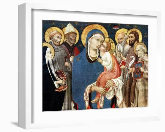 The Madonna and Child with Saints, Mid 15th Century-Sano di Pietro-Framed Giclee Print