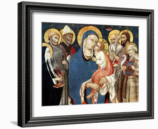 The Madonna and Child with Saints, Mid 15th Century-Sano di Pietro-Framed Giclee Print