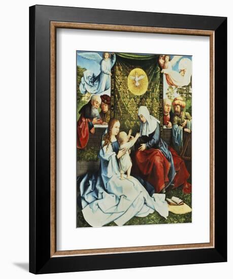 The Madonna and Child, with St. Ann, Surrounded by Angels and Donors-Bernard van Orley-Framed Giclee Print