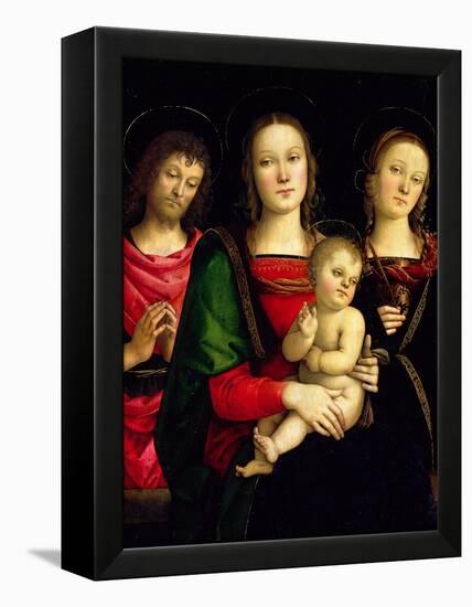 The Madonna and Child with St. John the Baptist and St. Catherine of Alexandria-Perugino-Framed Premier Image Canvas