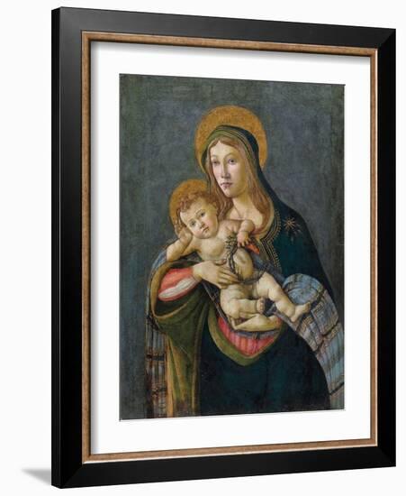 The Madonna and child with the crown of thorns and three nails-Sandro Botticelli-Framed Giclee Print