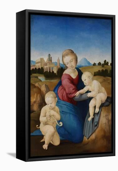 The Madonna and Child with the Infant Baptist (The Esterházy Madonn)-Raphael-Framed Premier Image Canvas