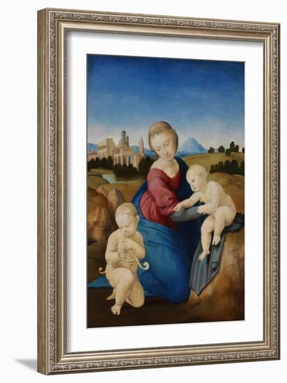 The Madonna and Child with the Infant Baptist (The Esterházy Madonn)-Raphael-Framed Giclee Print