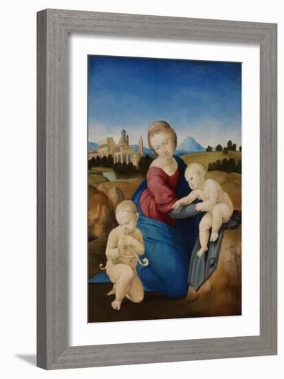 The Madonna and Child with the Infant Baptist (The Esterházy Madonn)-Raphael-Framed Giclee Print