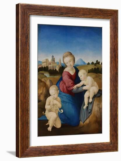 The Madonna and Child with the Infant Baptist (The Esterházy Madonn)-Raphael-Framed Giclee Print