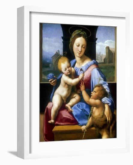 The Madonna and Child with the Infant Baptist' ('The Garvagh Madonna), C1509-1510-Raphael-Framed Giclee Print