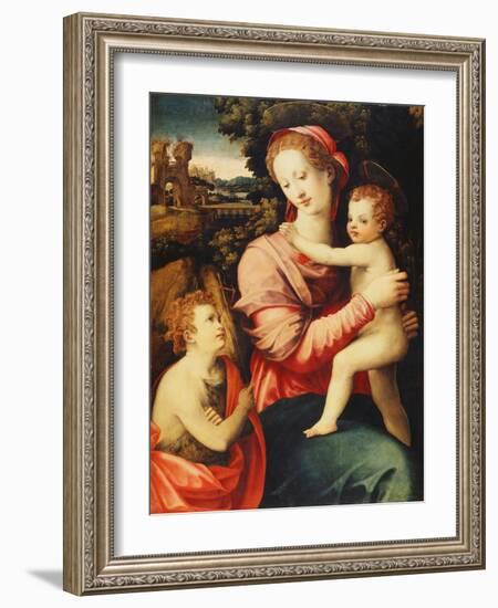 The Madonna and Child with the Infant Saint John the Baptist-Michele Tosini-Framed Giclee Print