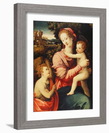 The Madonna and Child with the Infant Saint John the Baptist-Michele Tosini-Framed Giclee Print