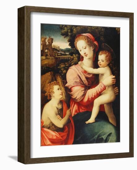 The Madonna and Child with the Infant Saint John the Baptist-Michele Tosini-Framed Giclee Print