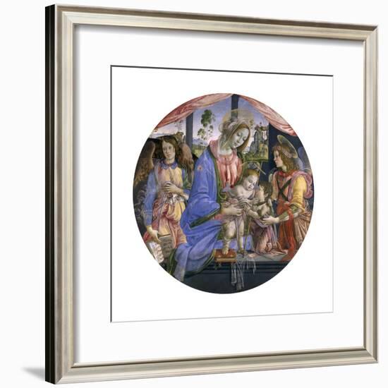 The Madonna and Child with the Infant St. John and Two Angels, Mid-1480s-Filippino Lippi-Framed Giclee Print