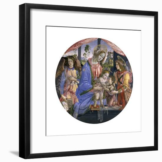 The Madonna and Child with the Infant St. John and Two Angels, Mid-1480s-Filippino Lippi-Framed Giclee Print