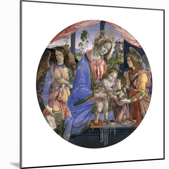 The Madonna and Child with the Infant St. John and Two Angels, Mid-1480s-Filippino Lippi-Mounted Giclee Print