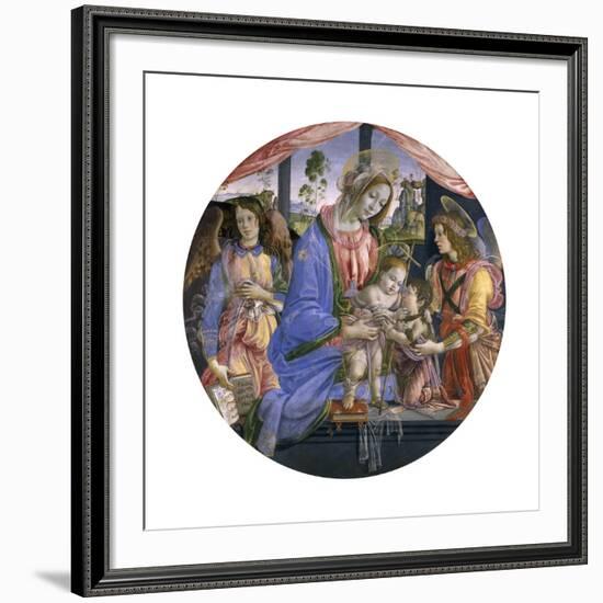 The Madonna and Child with the Infant St. John and Two Angels, Mid-1480s-Filippino Lippi-Framed Giclee Print