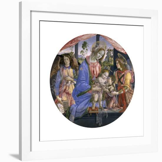 The Madonna and Child with the Infant St. John and Two Angels, Mid-1480s-Filippino Lippi-Framed Giclee Print