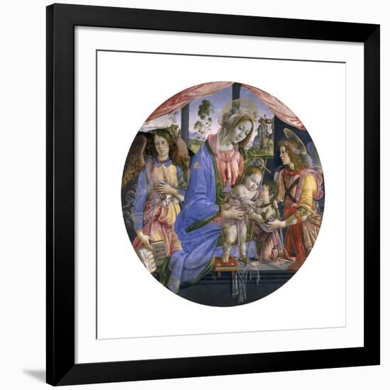 The Madonna and Child with the Infant St. John and Two Angels, Mid-1480s-Filippino Lippi-Framed Giclee Print