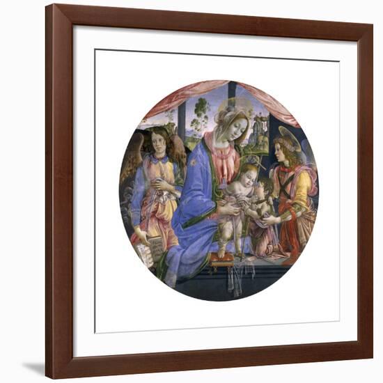The Madonna and Child with the Infant St. John and Two Angels, Mid-1480s-Filippino Lippi-Framed Giclee Print