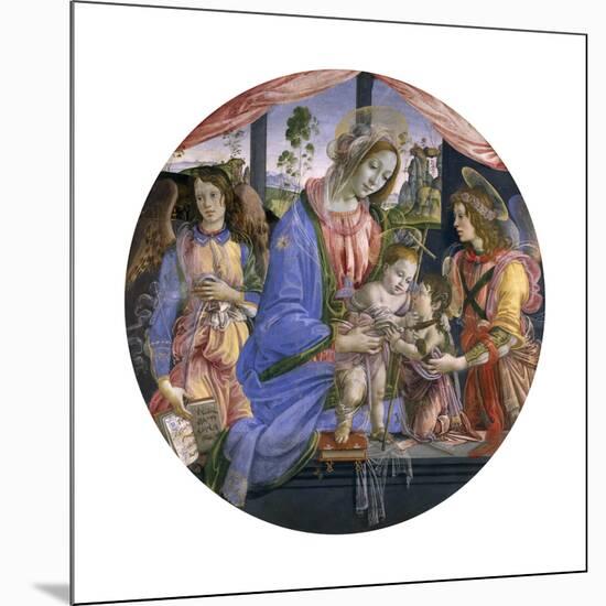 The Madonna and Child with the Infant St. John and Two Angels, Mid-1480s-Filippino Lippi-Mounted Giclee Print