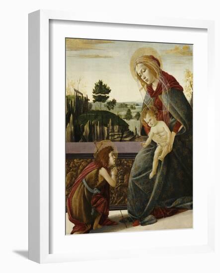 The Madonna and Child with the Young Saint John the Baptist in a Landscape-Sandro Botticelli-Framed Giclee Print