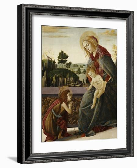 The Madonna and Child with the Young Saint John the Baptist in a Landscape-Sandro Botticelli-Framed Giclee Print