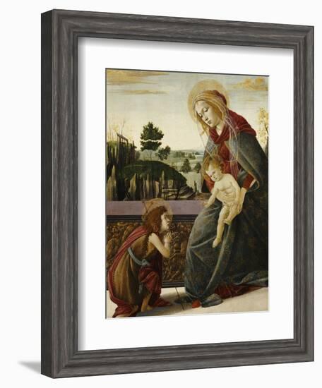 The Madonna and Child with the Young Saint John the Baptist in a Landscape-Sandro Botticelli-Framed Giclee Print