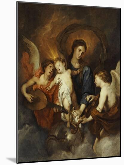 The Madonna and Child with Two Musical Angels-Sir Anthony Van Dyck-Mounted Giclee Print
