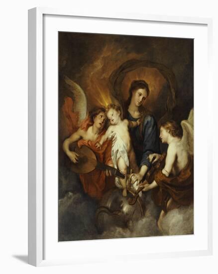 The Madonna and Child with Two Musical Angels-Sir Anthony Van Dyck-Framed Giclee Print