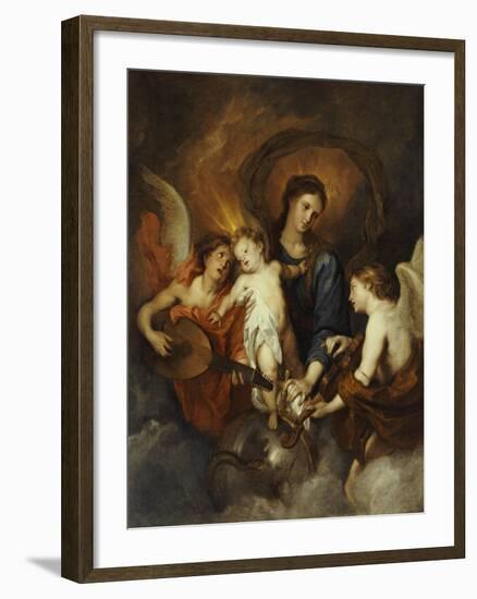 The Madonna and Child with Two Musical Angels-Sir Anthony Van Dyck-Framed Giclee Print