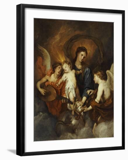 The Madonna and Child with Two Musical Angels-Sir Anthony Van Dyck-Framed Giclee Print